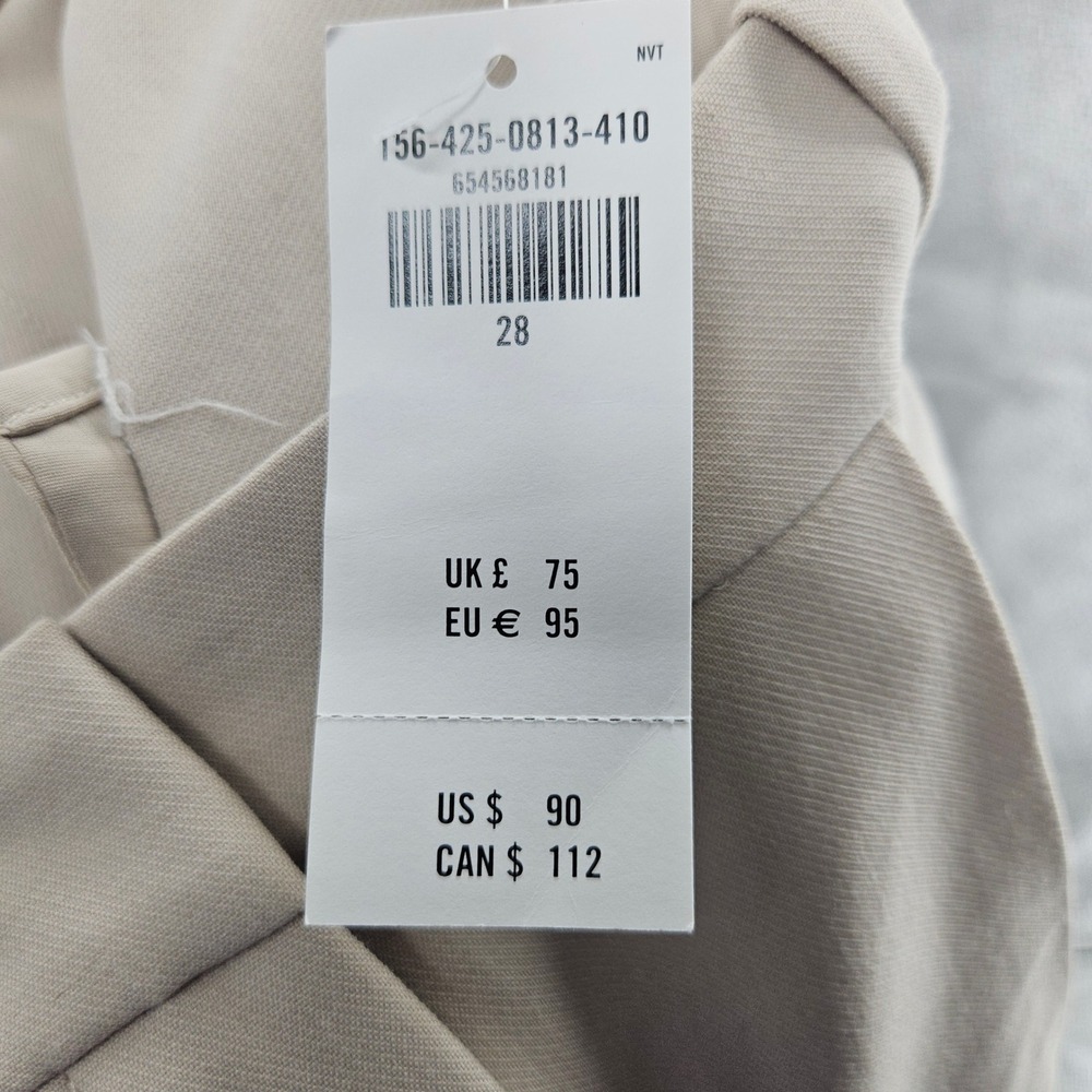 Abercrombie & Fitch Wide Leg Pants Beige High Rise Pleated Tailored NWT Size 28 - Picture 10 of 11